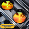 Ceramic car coaster set fits in most vehicle cup holders. Decorative seaside car coaster with warm sunset hues. Personalized gift